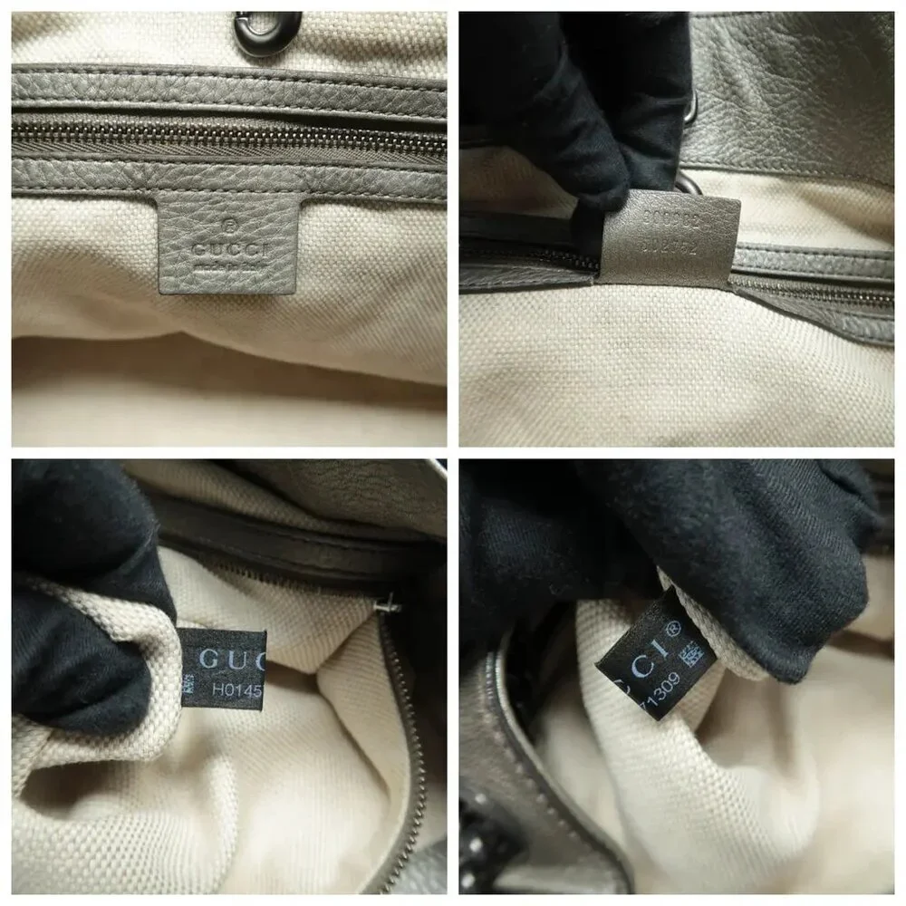 100% Authentic GUCCI Soho Grey Leather Shoulder Bag 533-11424 - Picture 11 of 12